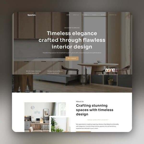 Spacion - Architecture & Interior Elementor Template Kit, Elementor template preview