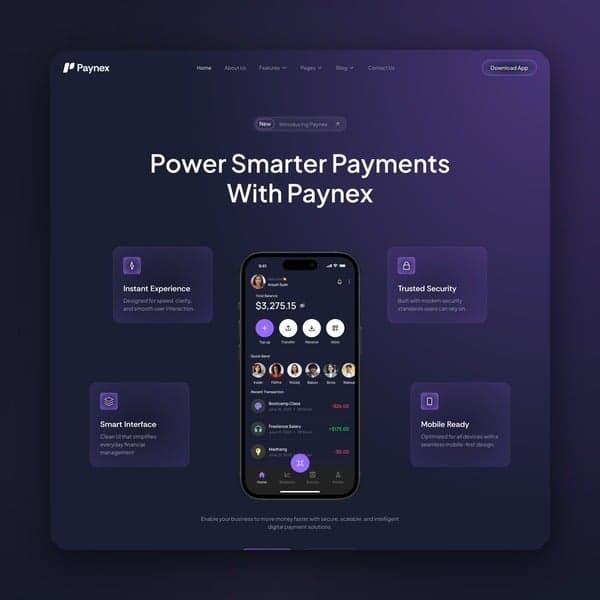 Paynex - E-Wallet & Payment Gateway Elementor Template Kit, Elementor template preview