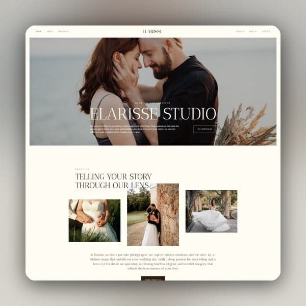 Elarisse - Wedding Photography Elementor Template Kit, Elementor template preview