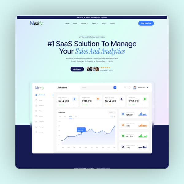 Nexify - SaaS & Tech Startup Elementor Template Kit, Elementor template preview